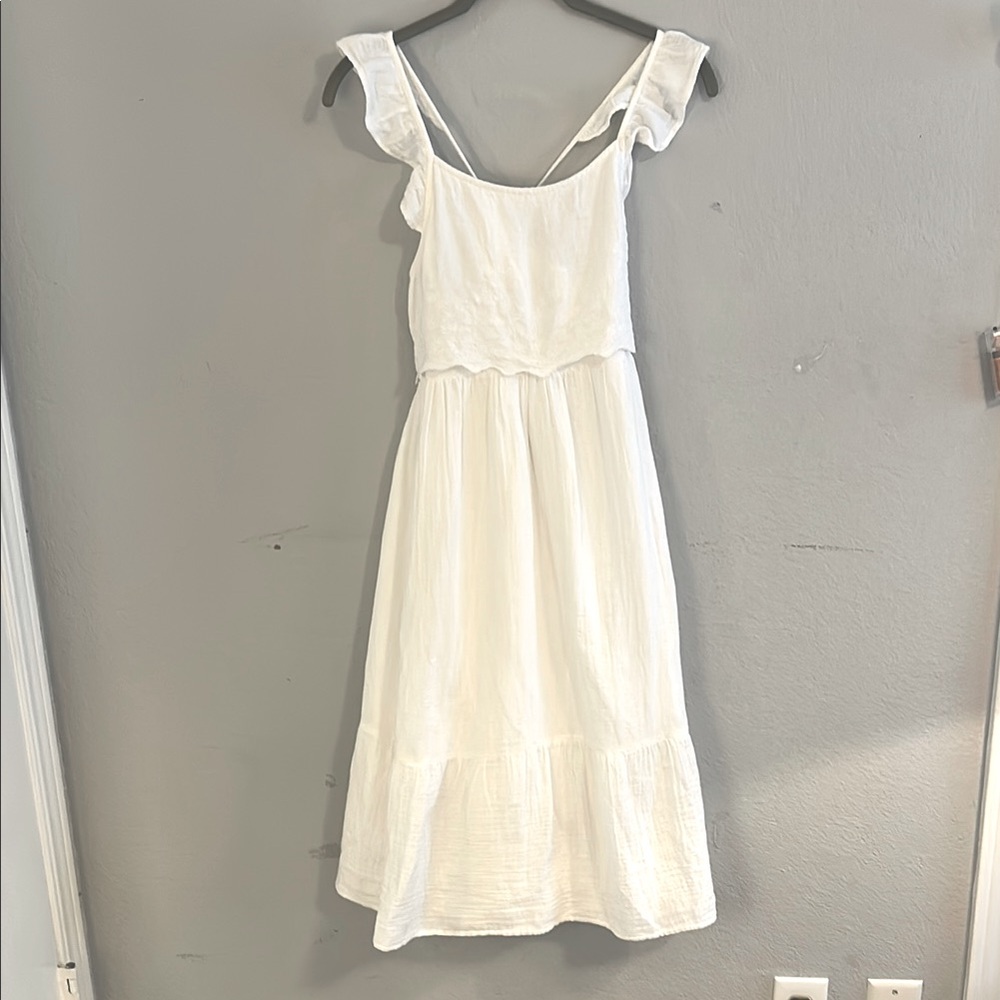 Cat & Jack white Midi Sundress with Flutter Sleeves